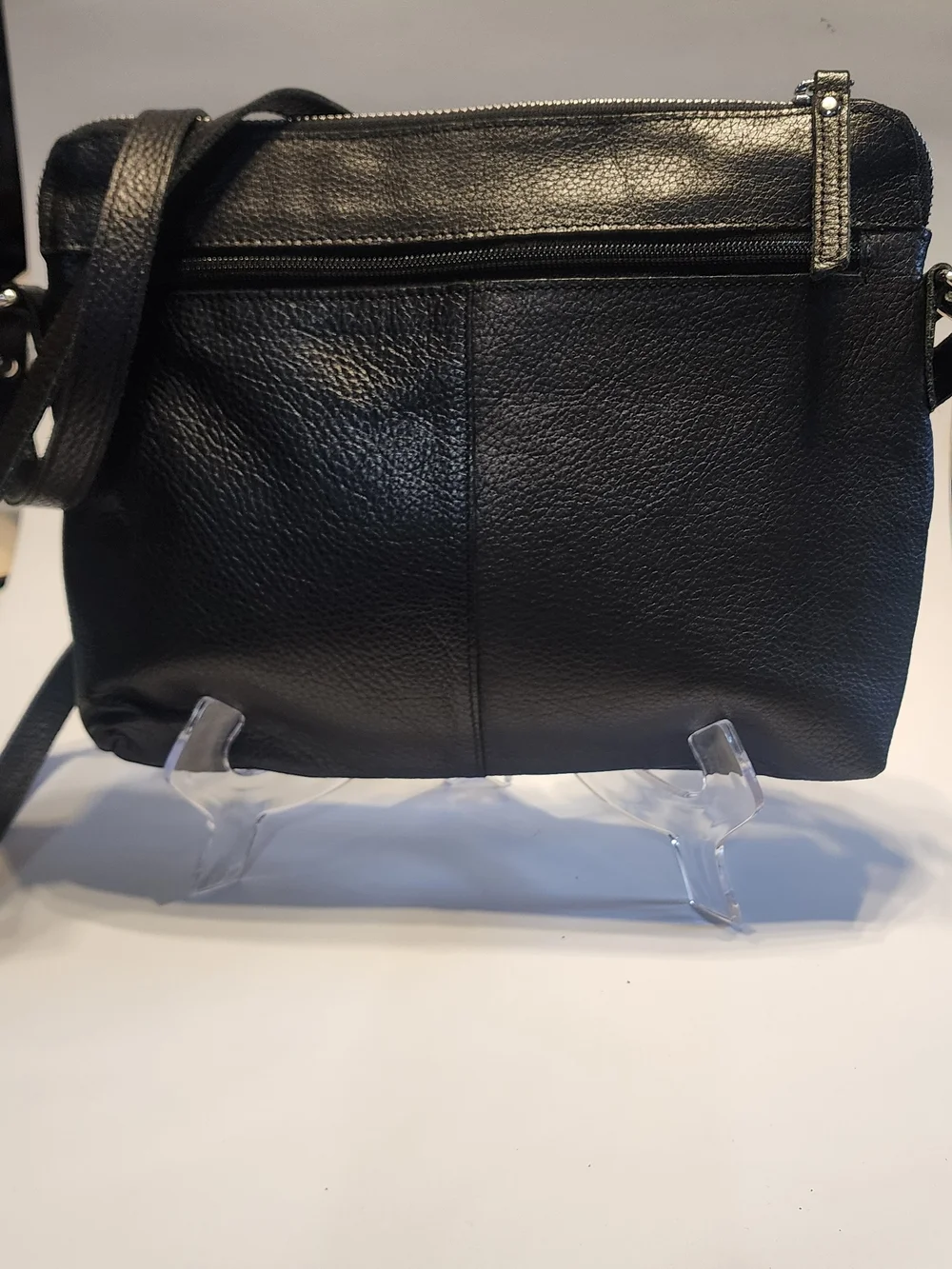 Wise Owl Black Leather Crossbody Shoulder Bag